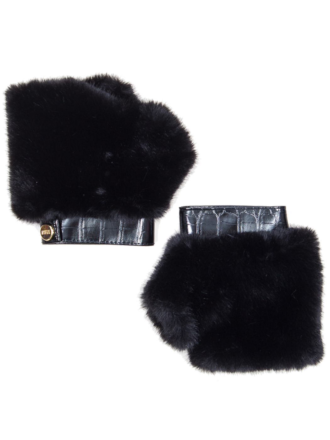 MANICOTTI FAKE FUR CON DETTAGLIO ECOPELLE, TG UNICA